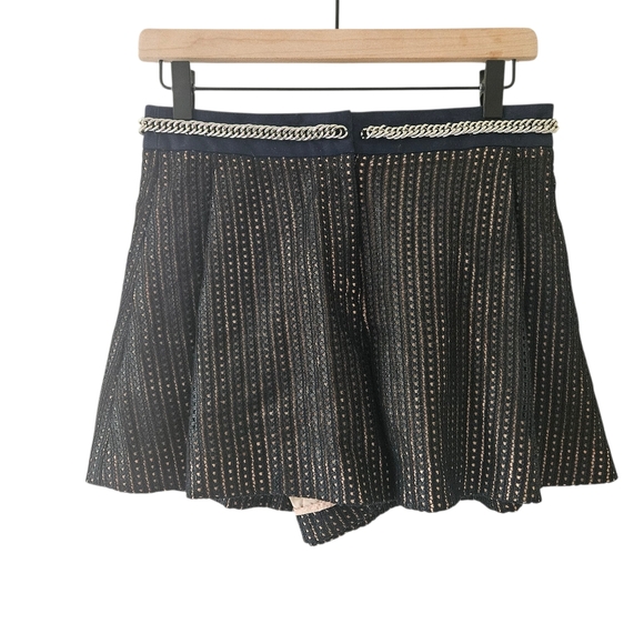 Rhie Black Mesh Chain Detail High Rise Dressy Shorts - Picture 1 of 9